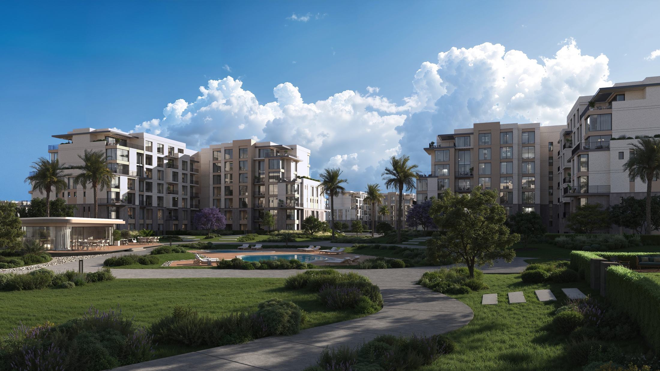 One Hyde Park residences opening to the park